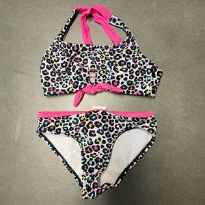 Multi colored leopard print bikini